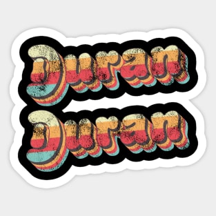 Duran Duran Retro Rainbow Grunge Stacked Text Sticker